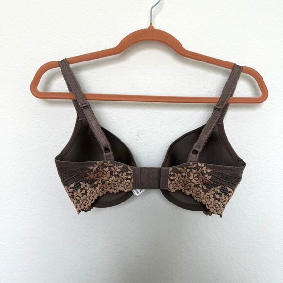 Wacoal Womens Bra Size 32DD Brown Full Coverage Underwire Embroidered T-Shirt - Picture 2 of 4